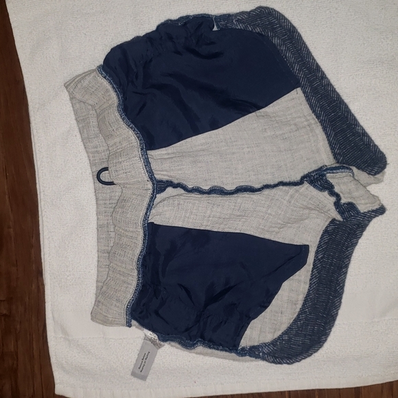 Madewell Blue Pull-On Tryout Cotton Linen Shorts | Sz. XS | Elastic Waist - Picture 6 of 7